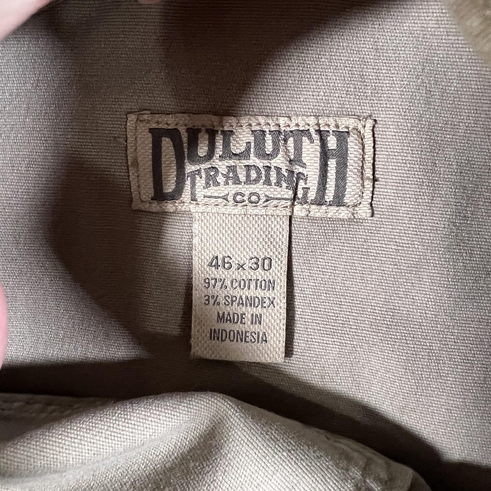 Duluth Trading Flex Fire Hose Pants Mens 46x30 (Fits 42x27) Khaki Straight Leg - Picture 4 of 10